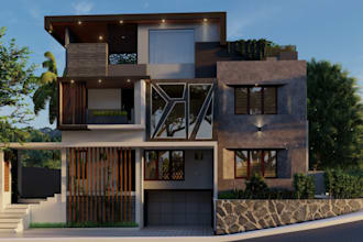 3d interior, exterior architectural design, luxurious villa, landscape,revit,cgi