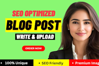 write and upload monthly SEO blog posts with images
