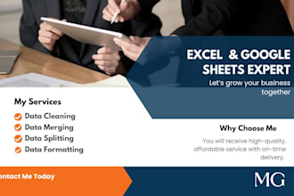 do excel data cleaning, merging, splitting, and transforming