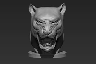 make 3d bust miniature, animal art statue, character portraits,3d prints, zbrush