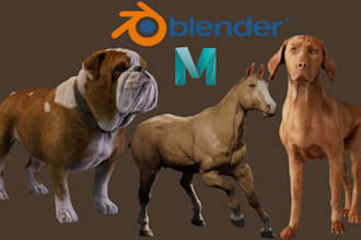 create 3d animal model 3d fur animal sculping  rigging hair texture xgen model