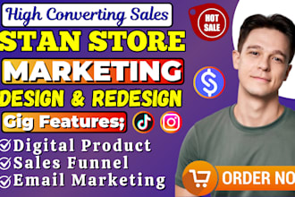 do stan store design, instagram stan store marketing, systeme io sales funnel