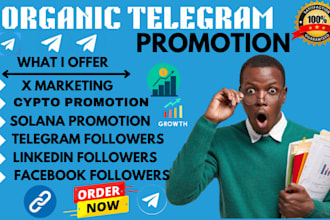 do telegram promotion crypto, bsc, bitcoin and fast organic