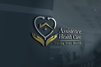 do homecare dentist healthcare telemedici nursing logo with business card design