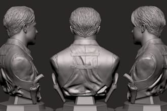 3d headbust character, stylized miniature,sci fi model,3d printable files,zbrush
