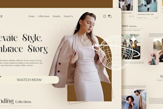 design shopify clothing store website, clothing brand or fashion ecommerce site