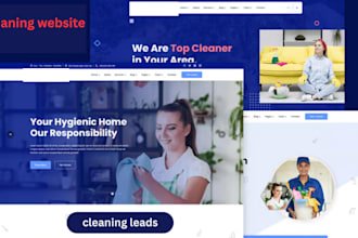 design cleaning website, and facebook page management