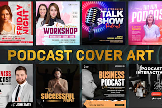 make a podcast logo and podcast cover art design