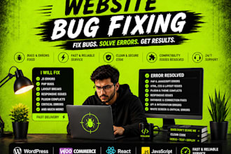 fix website bugs and errors in react wordpress or HTML