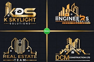 real estate roofing construction transport home decor plumbing electrician logo