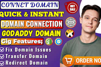 fix connect domain, redirect godaddy domain, systeme io, shopify