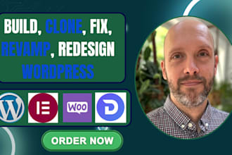 design, redesign, build, rebuild, clone, revamp or edit wordpress website