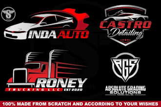 design automotive, trucking, garage, auto detailing and car wash logo design