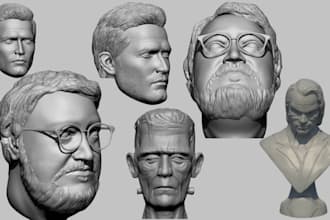 sculpt 3d realistic head bust model 3d face model mask stl for 3d printing