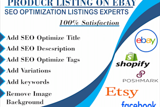 create SEO optimized product listings for ebay, shopify, etsy, and more