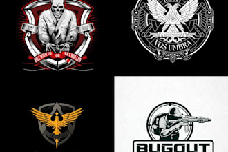 design skull, military, tactical badge patch logo