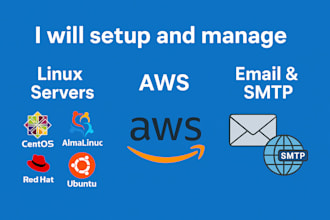 setup linux servers, AWS infrastructure, and SMTP email systems