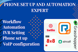 set up and automate ringcentral 8x8 grasshopper phone system with IVR and SMS