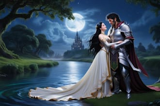 draw disney cartoon style couple,family,pet cartoon portrait