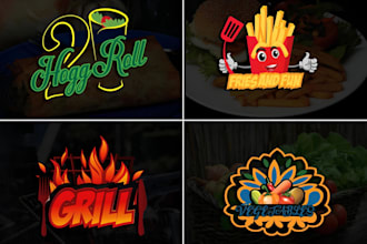 do ice cream candy sweets restaurant pizza bbq food and bakery logo design