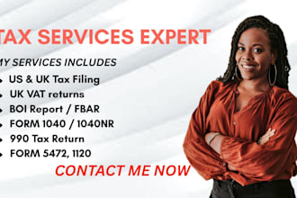 prepare and file 5472, 1120, 990 tax returns, and foreign owned llc filings