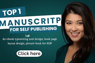do ebook typesetting and design book page layout design picture book for kdp