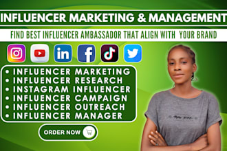 be your influencer manager for influencer marketing campaign outreach research