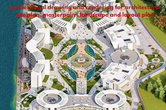 render architectural site plan, master plan , landscape and layout