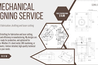 design a high quality 2d fabrication and laser cutting drawings