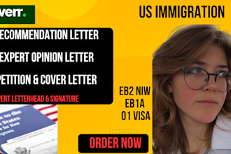 write recommendation letter and expert opinion for eb2 niw eb1a o1 visa