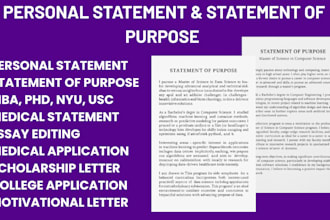 edit and proofread your personal statement sop for top school admissions