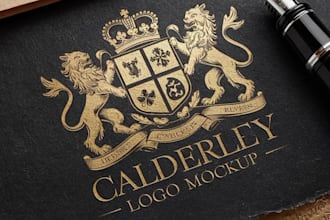 design custom, luxury and vintage regal heraldic family crest coat of arms logo