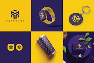 design a modern corporate logo, visual identity and brand guidelines