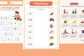design preschool, kindergarten kids tracing, and activity worksheets, workbooks