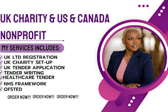 legally register canada nonprofit, UK charity ,US nonprofit, 501c3, tax exempt