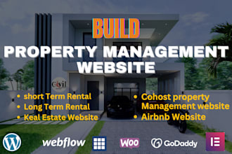 build property management website, vacation rental with booking, wix, wordpress