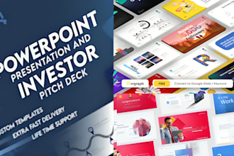 design powerpoint presentation, pitch deck keynotes, google slide presentation