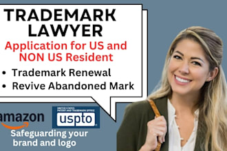 be attorney for trademark registration, renewal, revive abandoned mark, uspto
