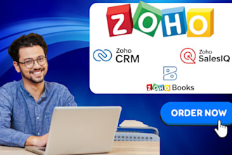 setup zoho commerce, zoho inventory, zoho project sites ,CRM and zoho form