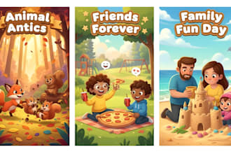 illustrate 3d children book illustration and children story book for kids