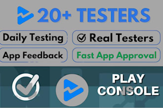 provide 20 tester or 12 tester for google play console closed testing tester