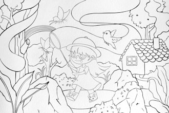 create digital hand drawing for your coloring book page