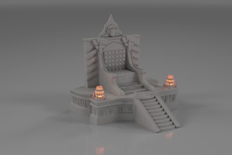 rebuild 3d terrain miniature model, 3d toy wargaming  ttrpg dnd building, castle