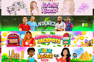 draw and design youtube banner and logo for your channel
