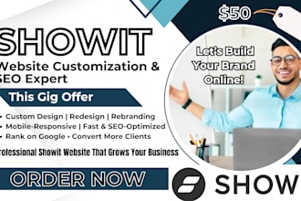 reform, redesign or design showit website, duda website, odoo, webador or wix