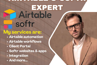 setup airtable automation client portal softr website softr web app softer asana