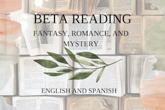 beta read your fantasy, romance, or mystery book