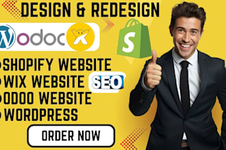 build develop redesign odoo website, shopify,  wix, wordpress websites design