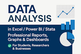 analyze your data using excel, power bi, or stata
