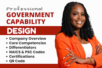 write and design capability statement, government capability statement